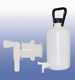 Picture of LLG-Aspirator Bottles, narrow neck, HDPE, with stopcock