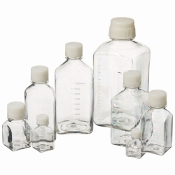 Picture of Media Bottles Nalgene&trade;, PETG, square, with screw cap, HDPE