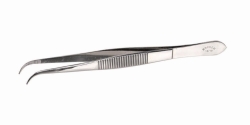 Picture of Forceps, curved end, 18/10 steel