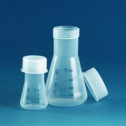 Picture of Erlenmeyer flasks, wide mouth, PP, with screw cap