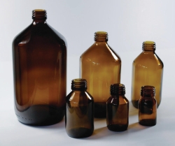 Picture of Narrow-mouth bottles without closure, soda-lime glass, brown, PP 28