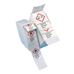 Picture of LLG-GHS Warning Labels, Self-Adhesive, Roll in Dispenser Box