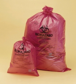 Picture of Biohazard Disposal Bags, PP, Red, 38&micro;m